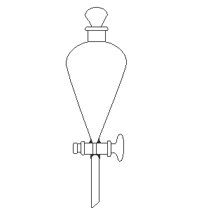 Separatory Funnel, Pear Shape, With Ground-In Stopper and Stopcock 60ml