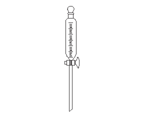 Separatory Funnel, Cylindrical Shape, With Graduations, Ground-In Stopper and Stopcock 125ml