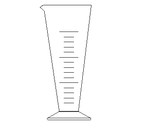 Graduate with spout, short lines