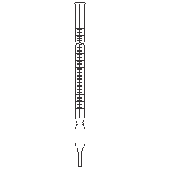 Burette, with rubber tubing connection, glass bead and glass