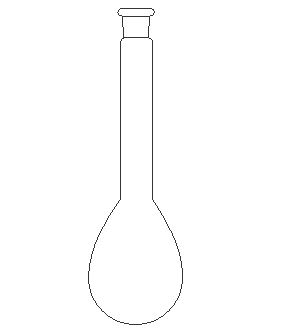 Flask, eggplant shape, long neck, standard ground mouth 250ml 19/26